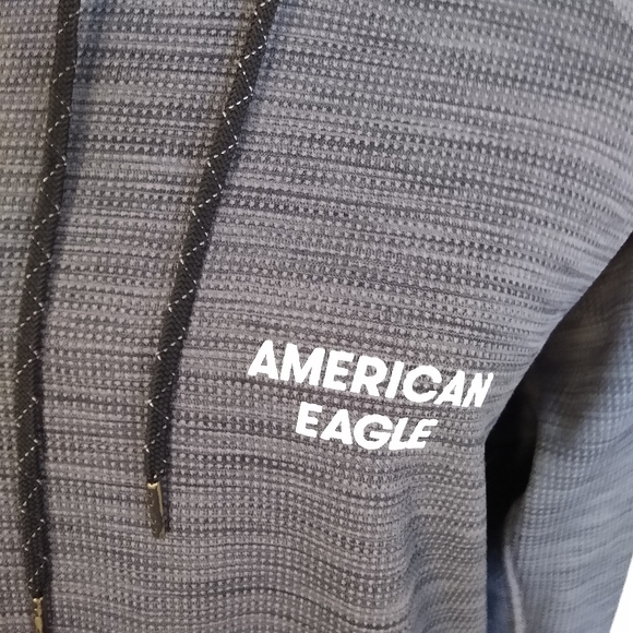 NWOTS AE Active FLEX Thermal Waffle Pullover Hoodie Gray Large American Eagle - Picture 8 of 12